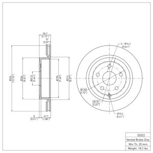 Chevrolet SS Brake Rotor (1) - Rear - R1 Concepts - Plain - `08-`17